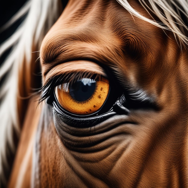 Ai가 생성한 콘텐츠 우아한 우아함 A Horse's Eye in CloseUp