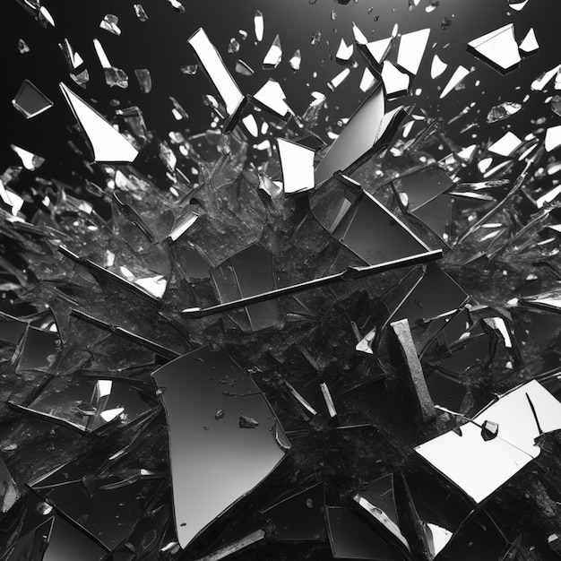 Photo ai generated content shattered reality broken glass in closeup