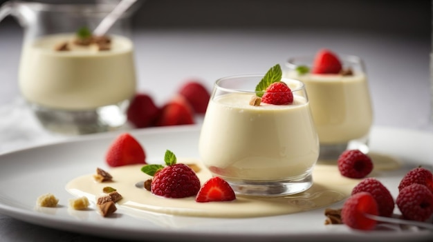 AI generated Creamy Delight Contemporary Capture of Italian Panna Cotta