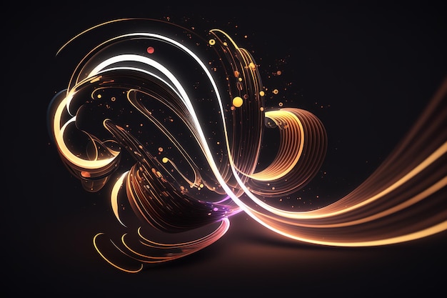 AI generated curved light painting background material