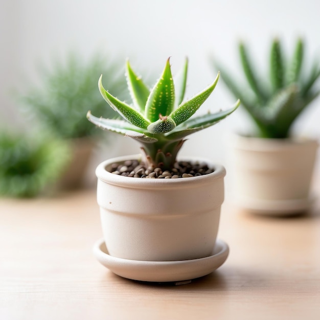 AI generated cute mini Aloe plant in a pot