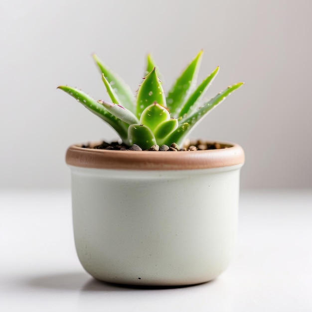 AI generated cute mini Aloe plant in a pot