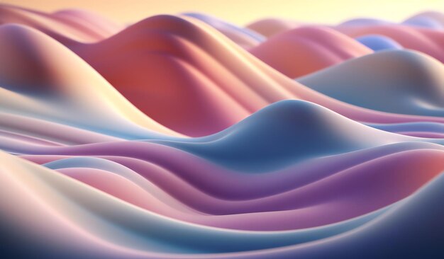 AI Generated Ethereal Characters in Surreal Lush Landscape Cream Style with Undulating Lines Dreamli...