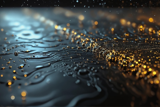 Photo ai generated ethereal liquid texture with golden highlights