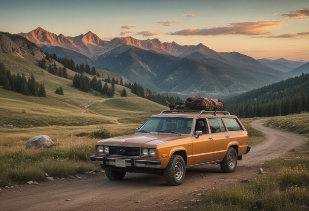 Ai generated Exploring the Rockies AMC Eagle Wagon Adventure