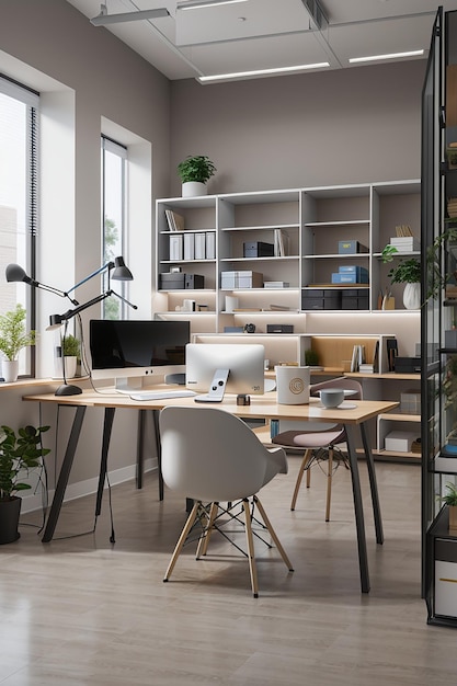 The AI Generated Futuristic Home Office Layout Perfectly Tailored to Your Workflow