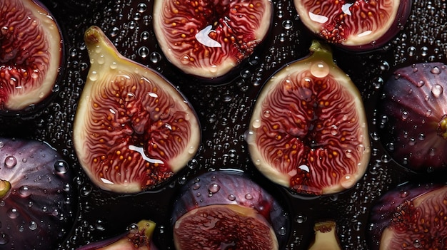 AI Generated Generative AI Tropical fruit pattern Fresh figs Can be used for decoration Graphic Art Illustration