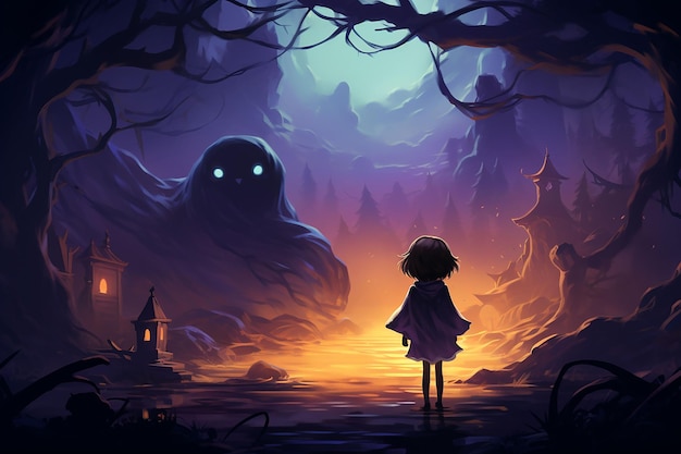 AI generated halloween background image