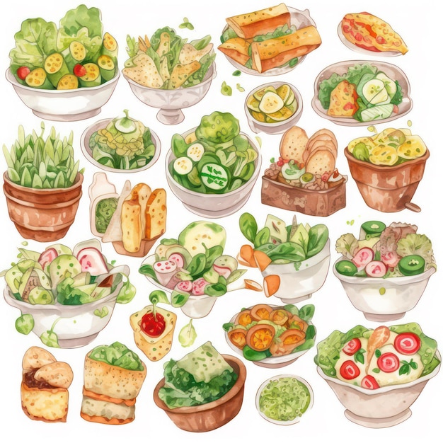 _ai_generated healthy foods illustration diet illustration