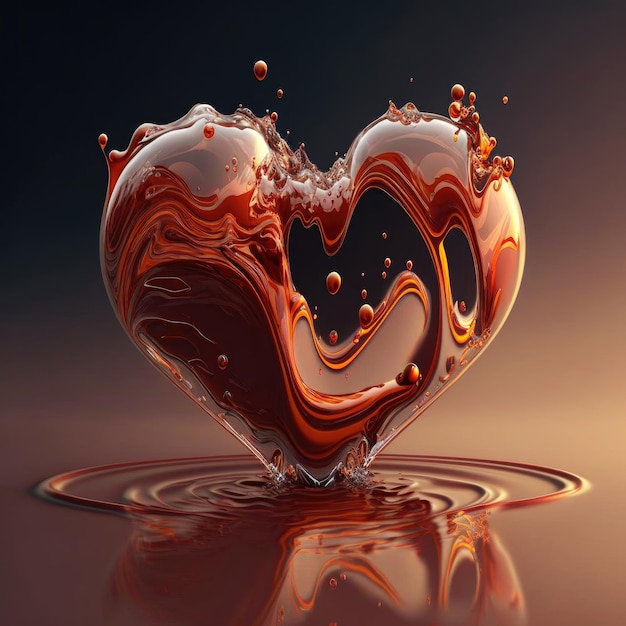 Ai generated heart shape by paint splash