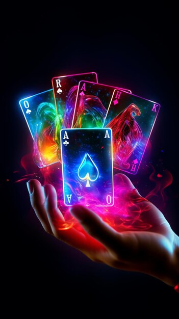 AI Generated Holding playing cards digital art