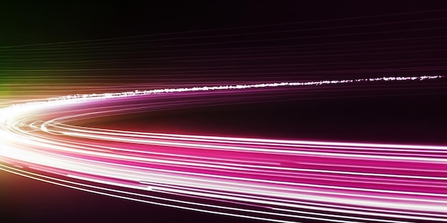 Ai generated illustration abstract light trail long exposure