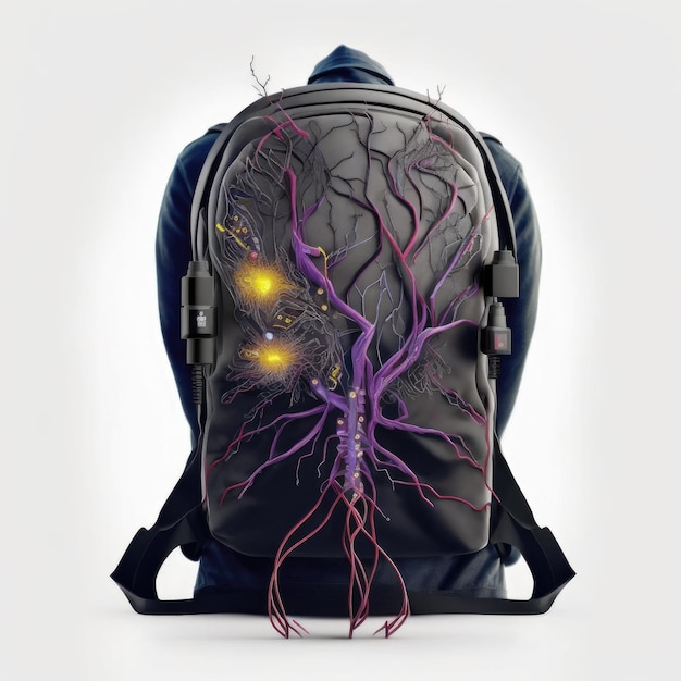 Ai generated illustration of artificial intelligent in a form of backpack