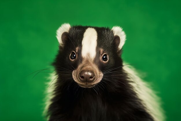 AI generated illustration of a badger on a green background