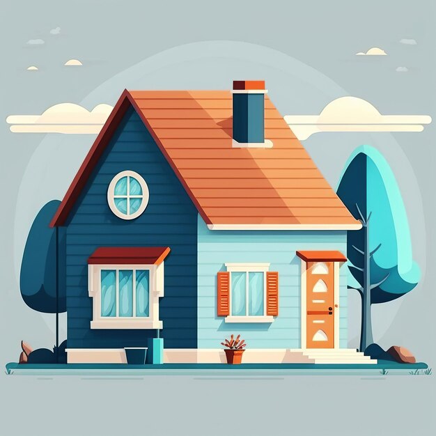 Photo ai generated illustration beautiful bungalow house