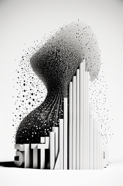 Ai generated illustration of Big data visualization Information analytics concept