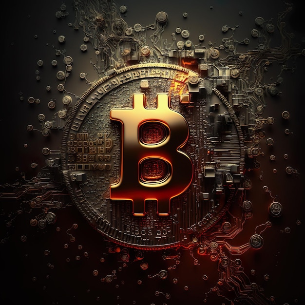 Photo an ai generated illustration of bitcoin: ushering in the era of cryptocurrencies