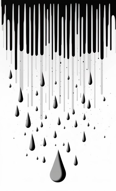 Foto illustrazione generata ai goccia d'acqua in bianco e nero