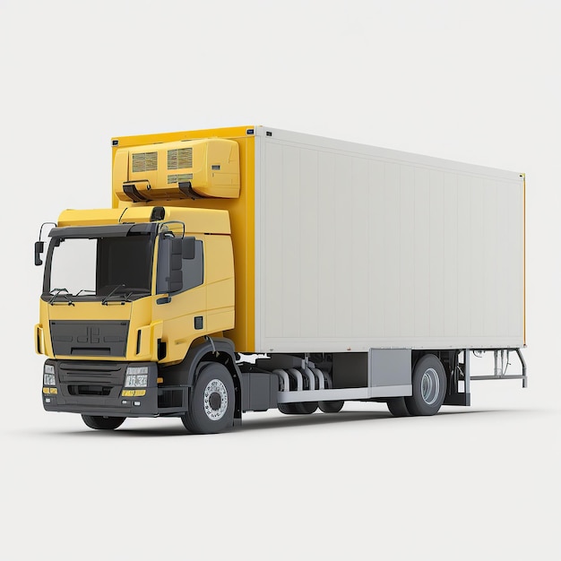 Photo ai generated illustration of cargo delivery truck against white background