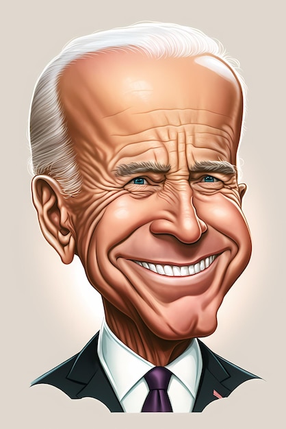 Photo an ai generated illustration of the cartoon of joe biden