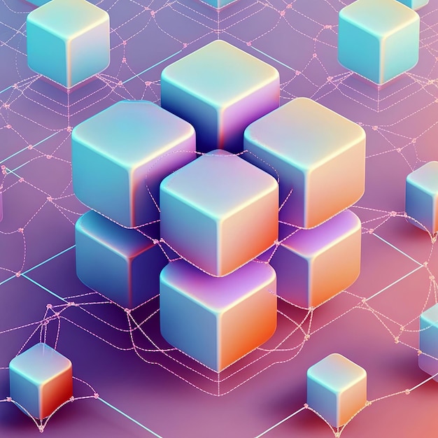 Photo ai generated illustration of cloud computing concept in pastel color