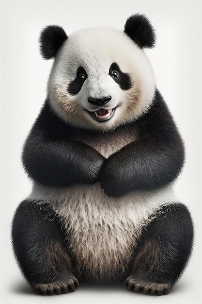 AI generated illustration of cute happy smiling panda