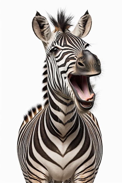 AI generated illustration of cute happy smiling zebra