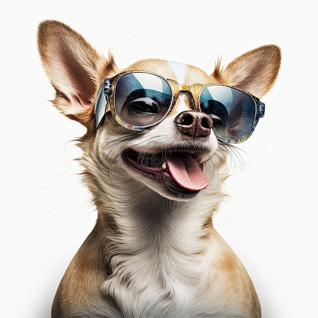 Ai generated illustration dog wearing sunglasses