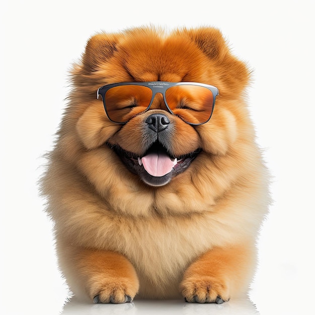 Ai generated illustration dog wearing sunglasses