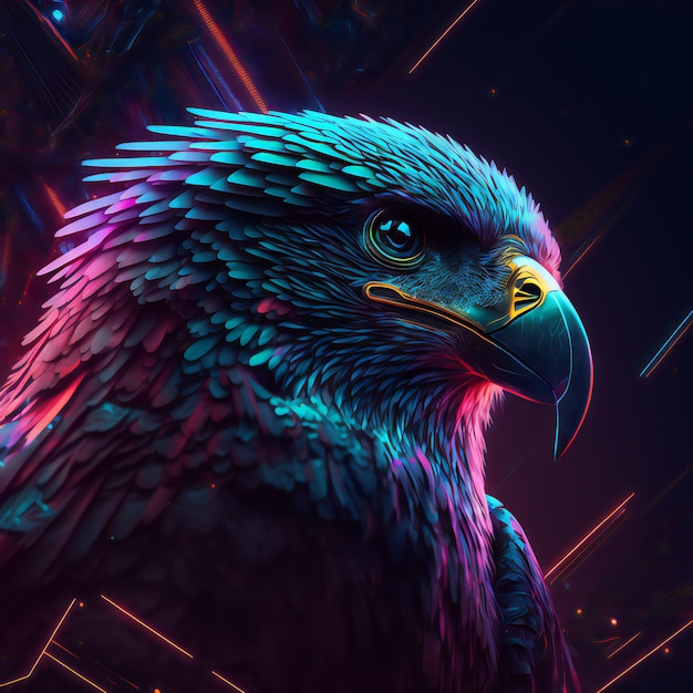 AI generated illustration of eagle in dark background