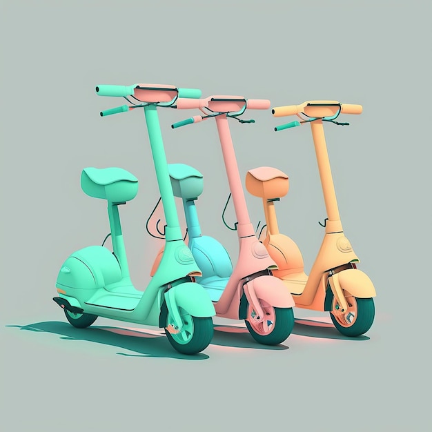 Photo ai generated illustration eco green modern scooter recharges batteries