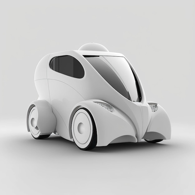 Ai 生成イラスト ev 小型車白い背景に対して