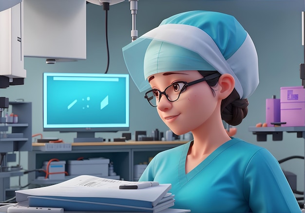 Photo ai generated illustration of a female surgeon