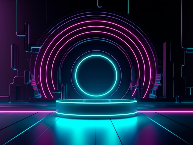 AI-generated illustration of a futuristic background for product presentation and advertising.