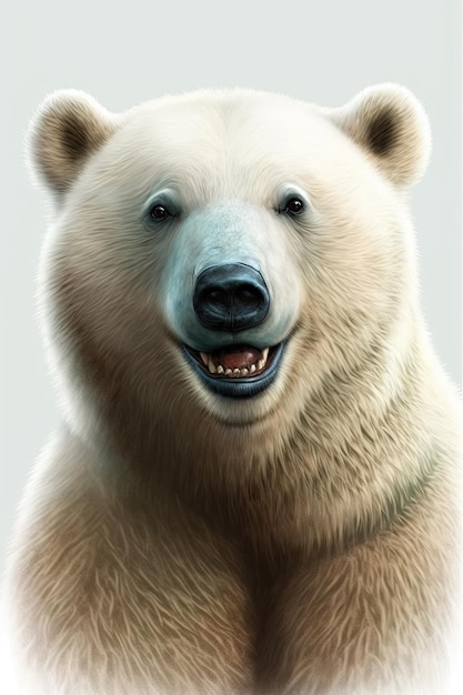 AI generated illustration of happy smiling polar bear