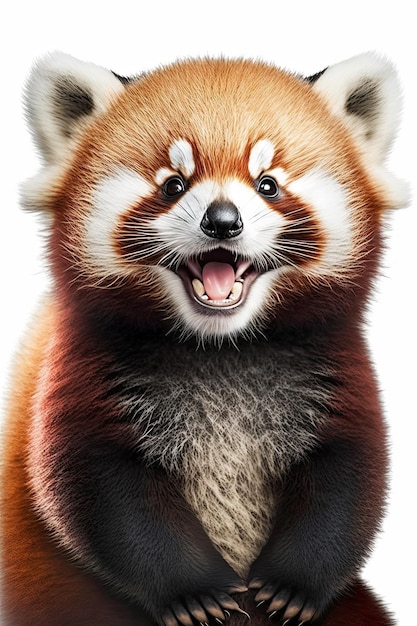 AI generated illustration of happy smiling red panda