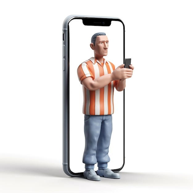 Ai generated illustration of Mobile Phone Prisoner Addicted to cellphone