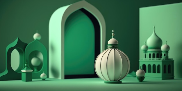 Ai generated illustration of muslim mosque