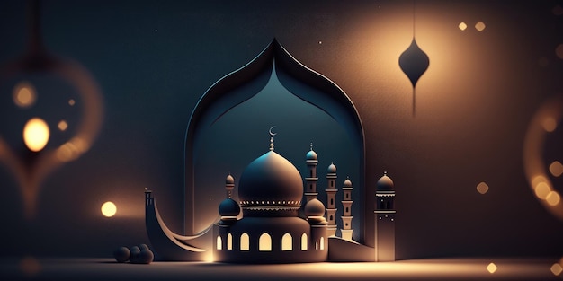 Ai generated illustration of muslim mosque