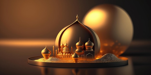 Ai generated illustration of muslim mosque