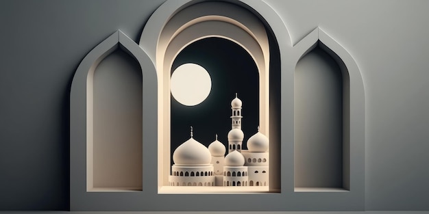 Ai generated illustration of muslim mosque