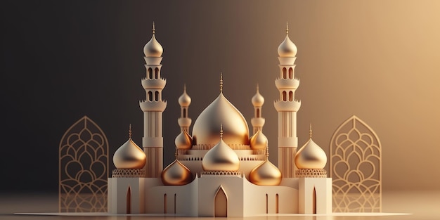 Ai generated illustration of muslim mosque