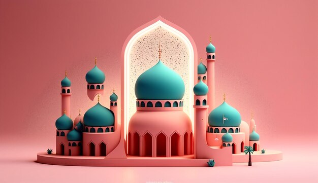 Ai generated illustration of muslim mosque