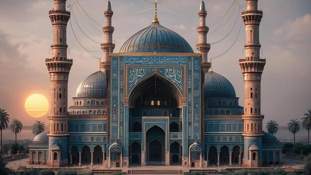 Ai generated illustration of muslim mosque