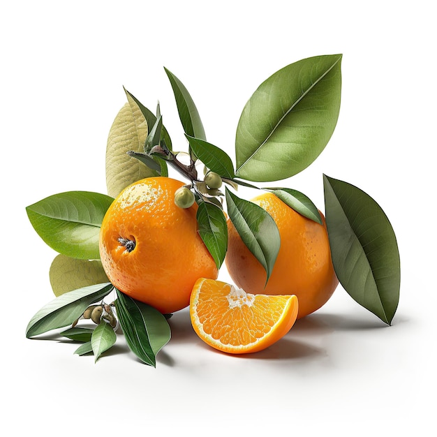 Ai generated Illustration of orange citrus fruit isolated on white