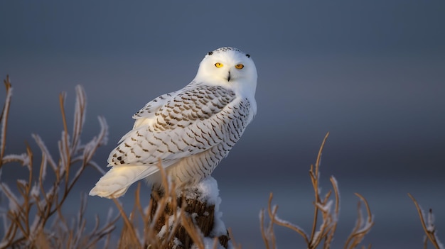 AI generated illustration of an owl perched on a cluster of twigs