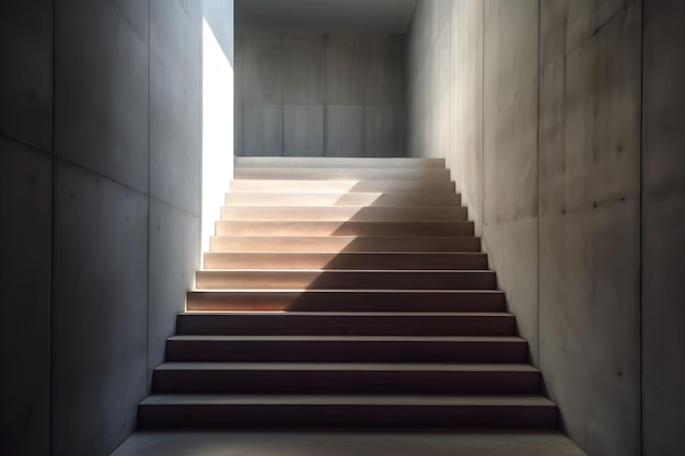 自然光で照らされた階段のAI生成イラスト
