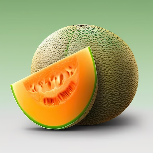 ai generated illustration Sweet melon cantaloupe isolated on white background 3d illustration