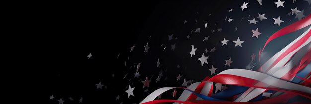 미국 어두운 배경의 국기의 기호 또는 아이콘의 Ai 생성 그림