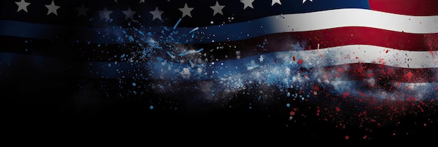 Photo ai generated illustration of symbol or icon of flag of the usa dark background